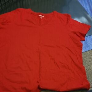 Woman Within Bold Red Top